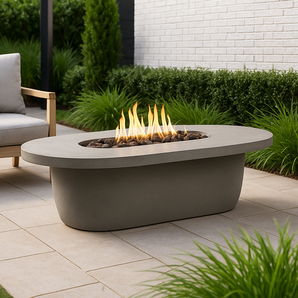 SolariaStone Crescent 52" Oval Fire Table